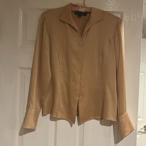 Gorgeous Lafayette 148, Gold, Silk Blouse, Petite 2